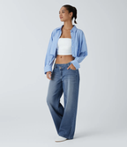 Ultra-Comfort Asymmetrical Jeans – Stretchy, Lightweight