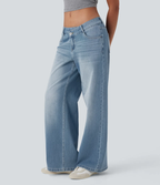 Ultra-Comfort Asymmetrical Jeans – Stretchy, Lightweight