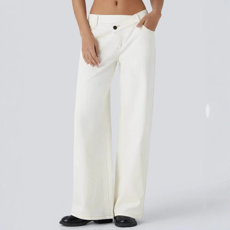 Ultra-Comfort Asymmetrical Jeans – Stretchy, Lightweight
