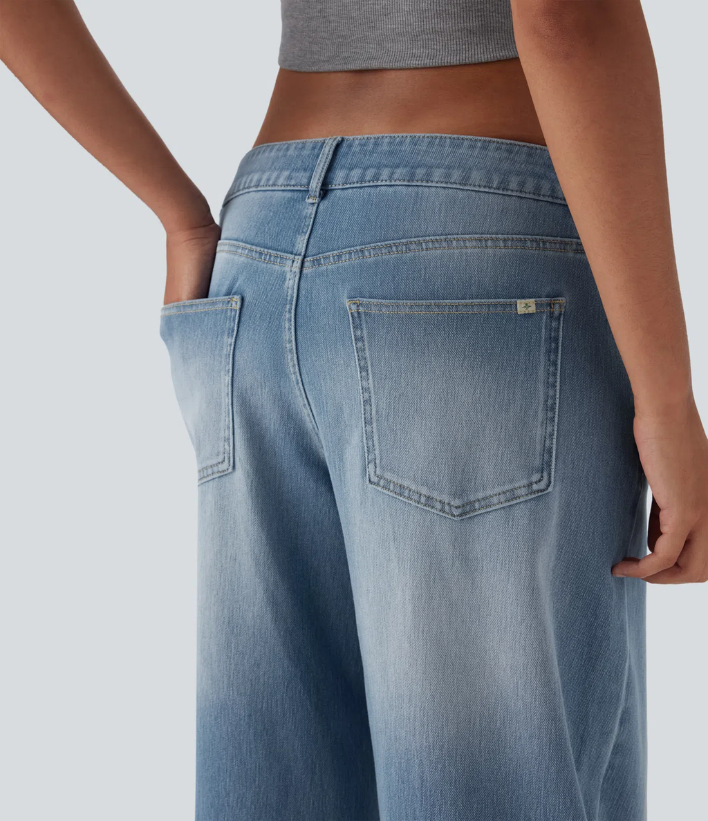 Ultra-Comfort Asymmetrical Jeans – Stretchy, Lightweight