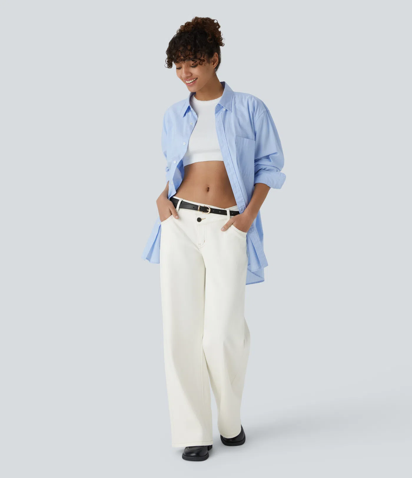 Ultra-Comfort Asymmetrical Jeans – Stretchy, Lightweight